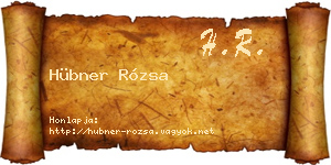 Hübner Rózsa névjegykártya